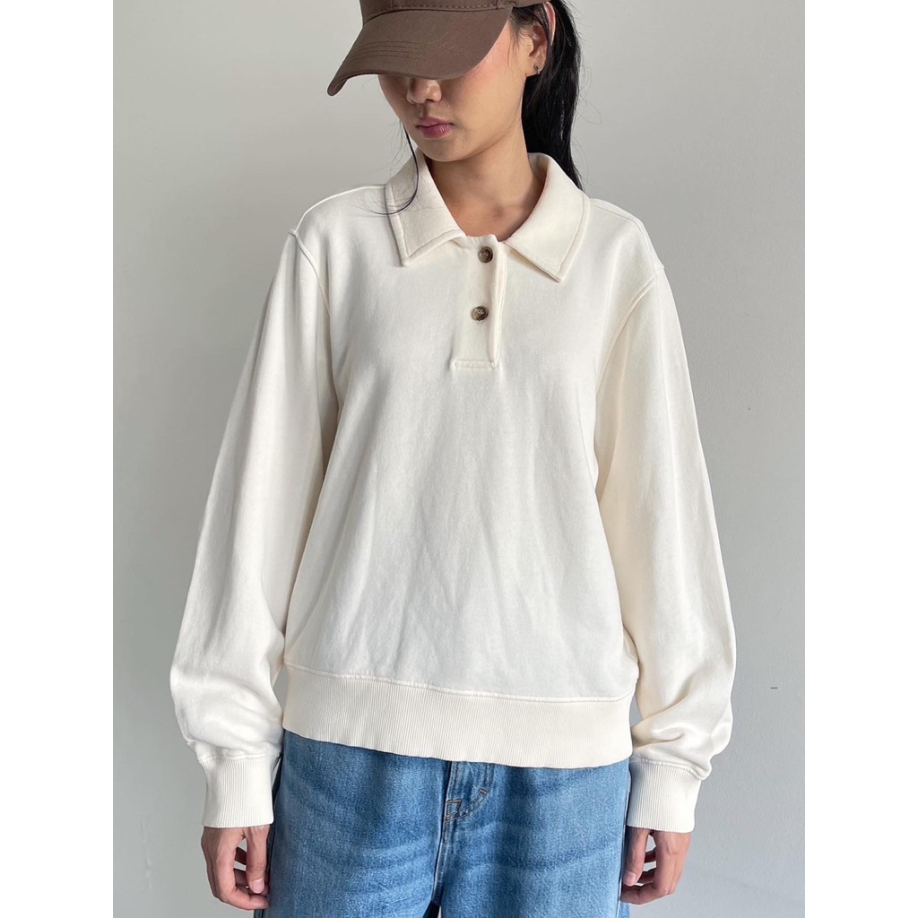 arket polo shirt - ivory cream