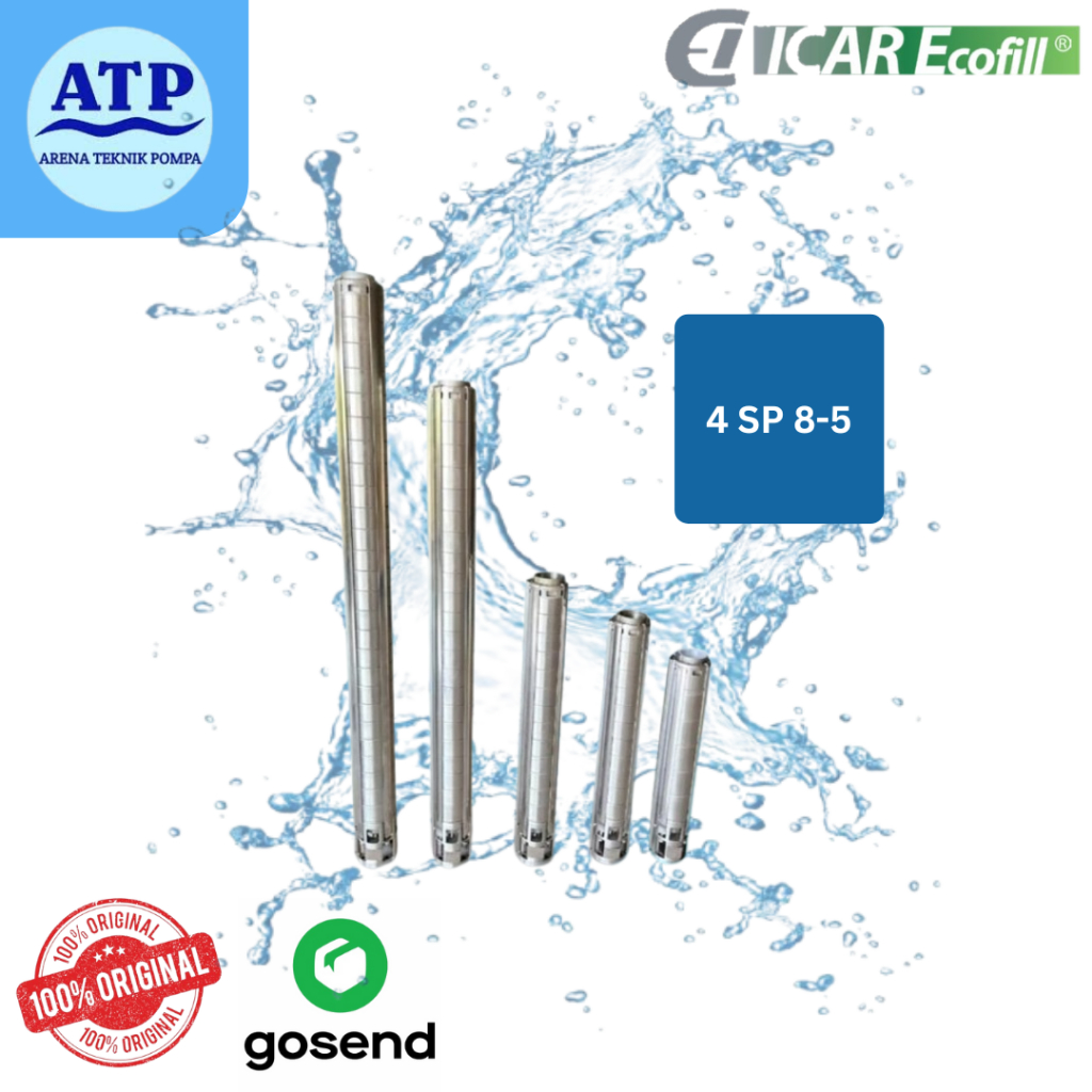 Icar Ecofill - 4 SP 8-5 Submersible Deep Well - Pompa Sumur Dalam