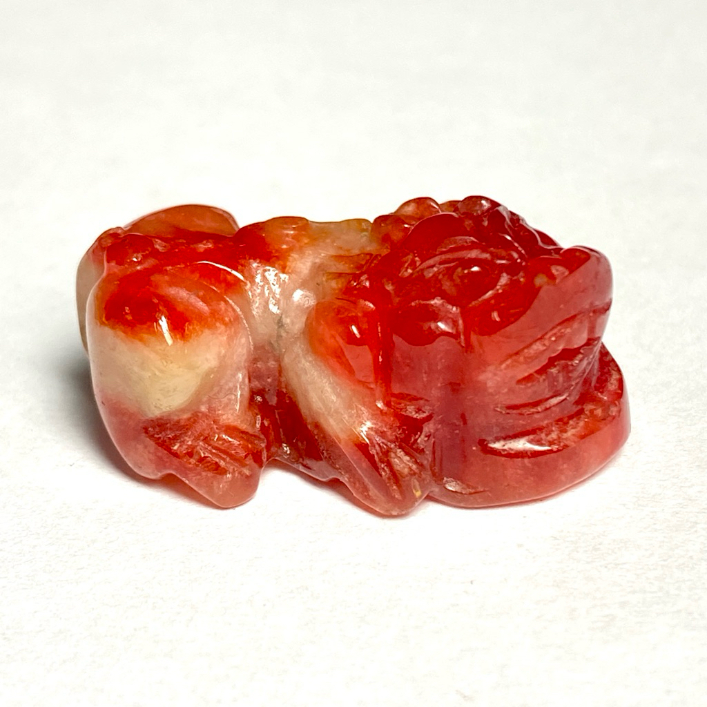 10GR Natural Red Jade Pixiu Carved Pendant - Gems Collection