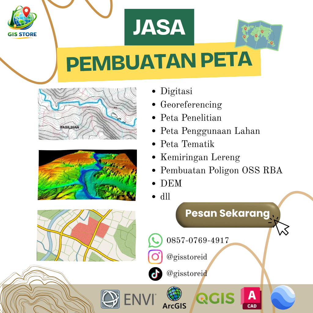 Jasa Pembuatan Peta Digital Profesional GIS | Peta Lokasi Penelitian, Peta Titik Sampel, Peta Admini