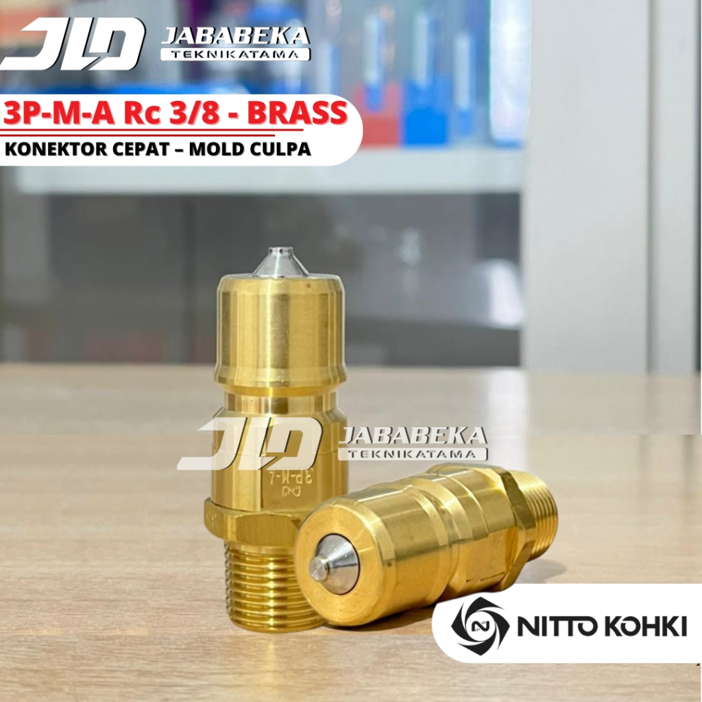 MOLD CUPLA 3P-M-A BRASS - 3 PMA ( RC 3/8 - 3/8 inci ) Male Thread, Nitto Kohki Original // Mold Cupl