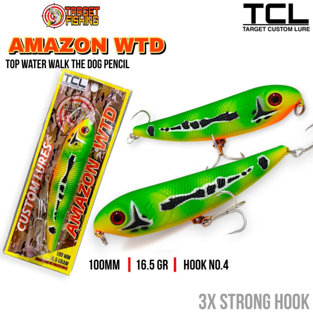 TCL AMAZON 105mm 16.5gr Umpan Pencil WTD Top Water Replika Gong Lei - Umpan Casting Toman & Blackbas