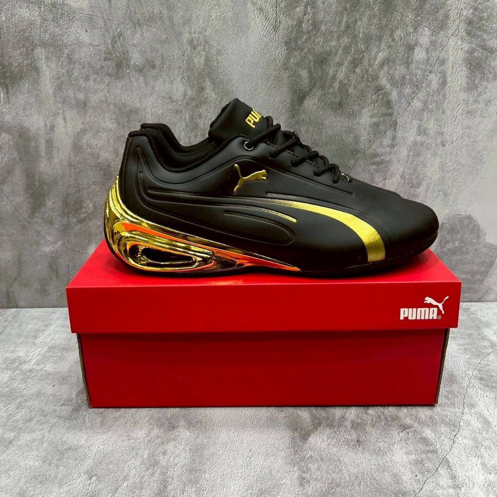 sepatu sneakers future Ferarri black gold