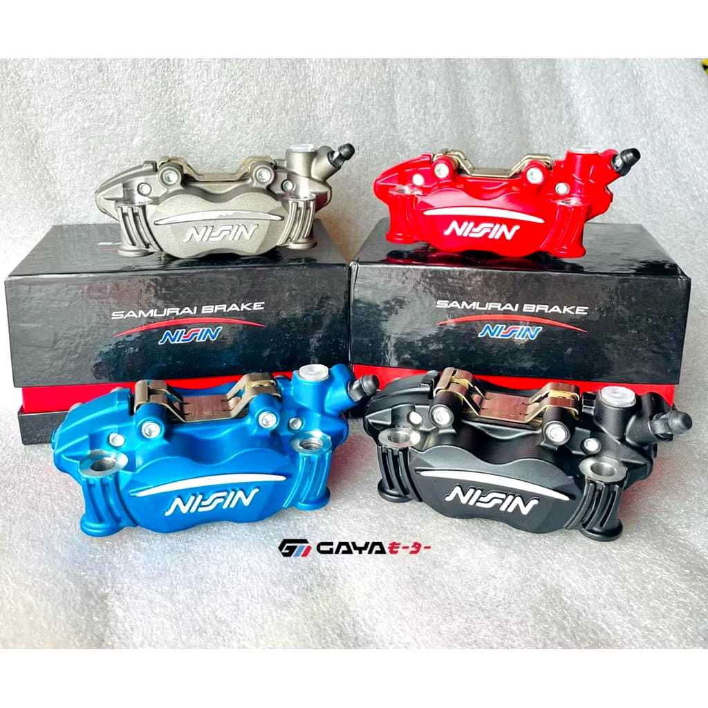 Kaliper 4 Piston Nissin Samurai Radial P-100 // Kaliper Radial Nissin Samurai Pitch 100 Mm Black Whi