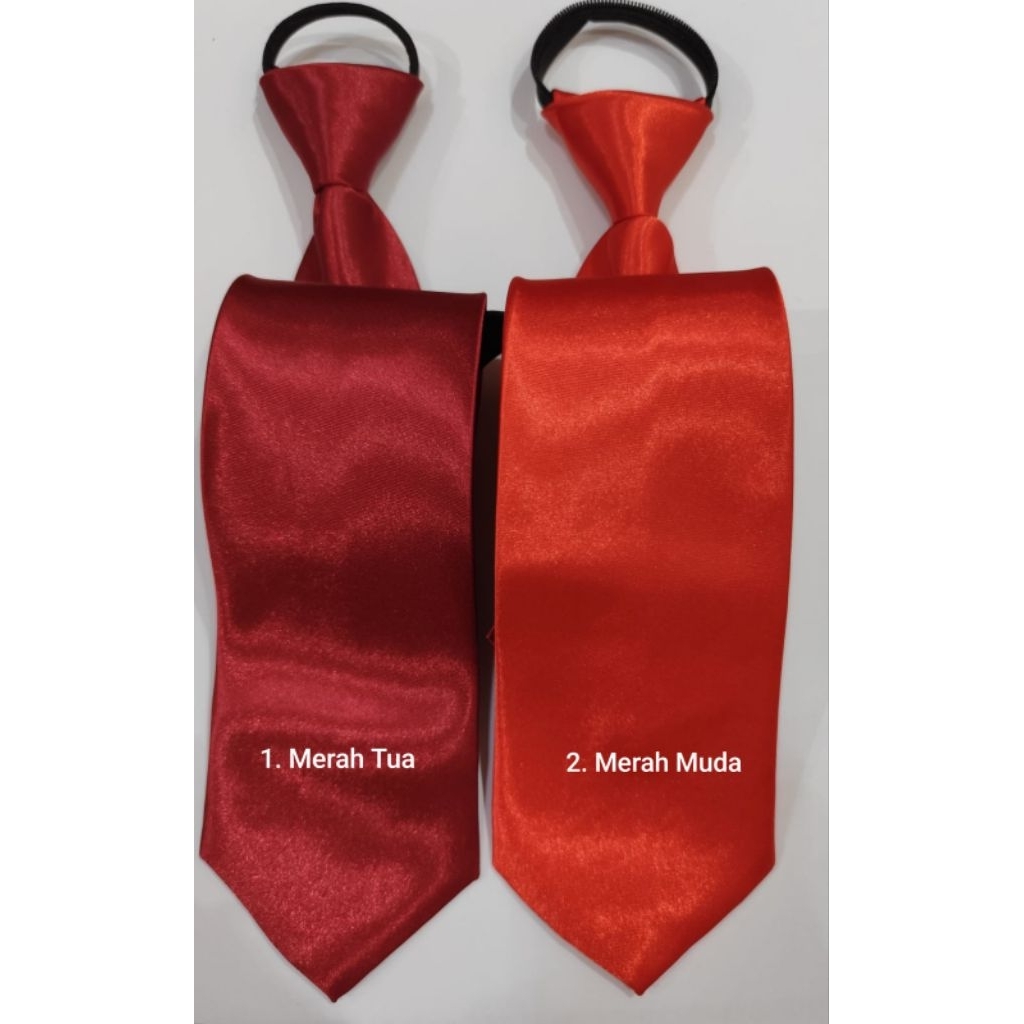 Dasi Merah Polos Dasi Panjang Merah Polos Dasi Merah Siap Pakai Resleting