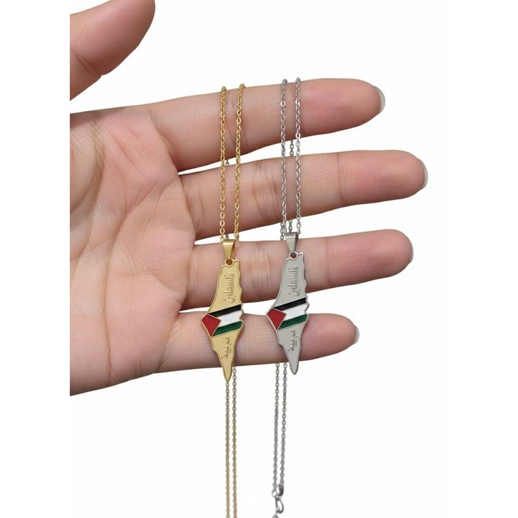 Kalung Palestine Pendant Silver & Gold