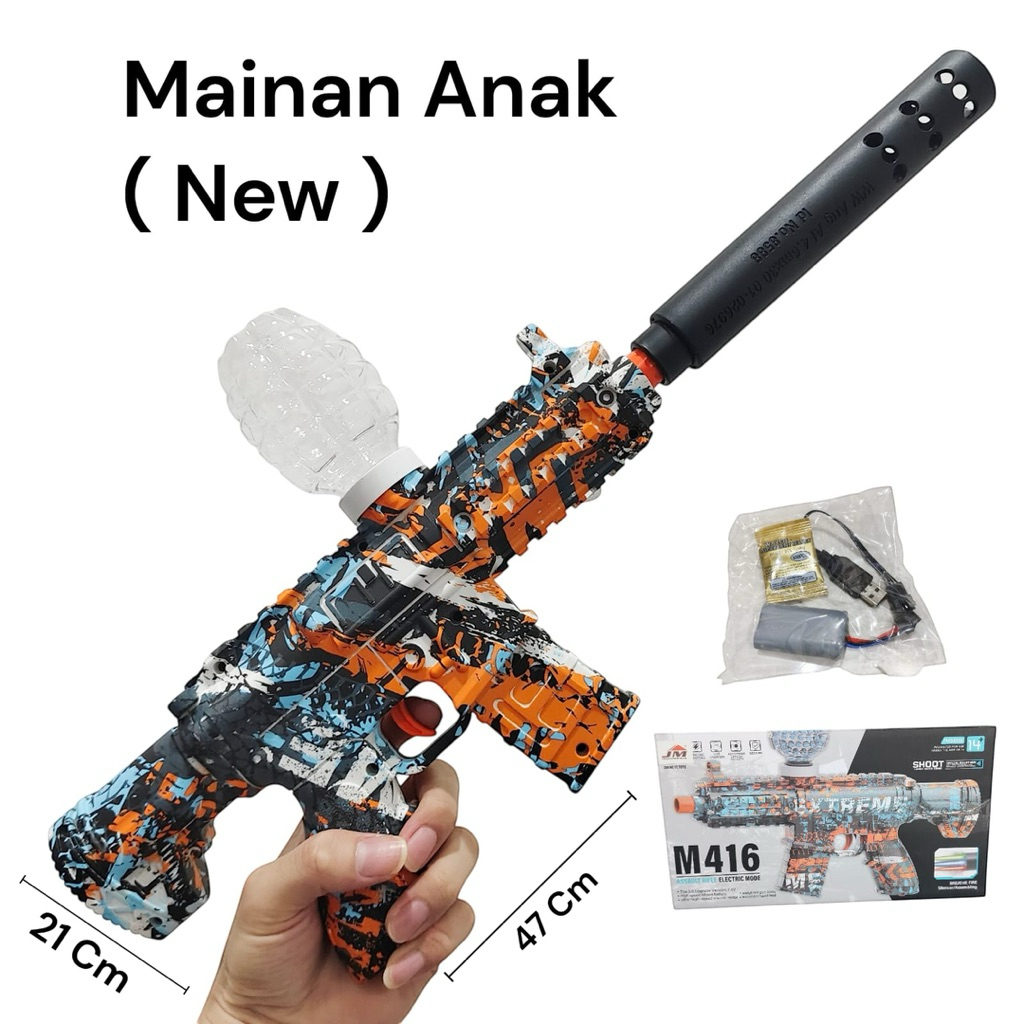1260 pistol mainan gel blaster M416 peluru gel anak laki laki / mainan tembakan M416 electric anak l