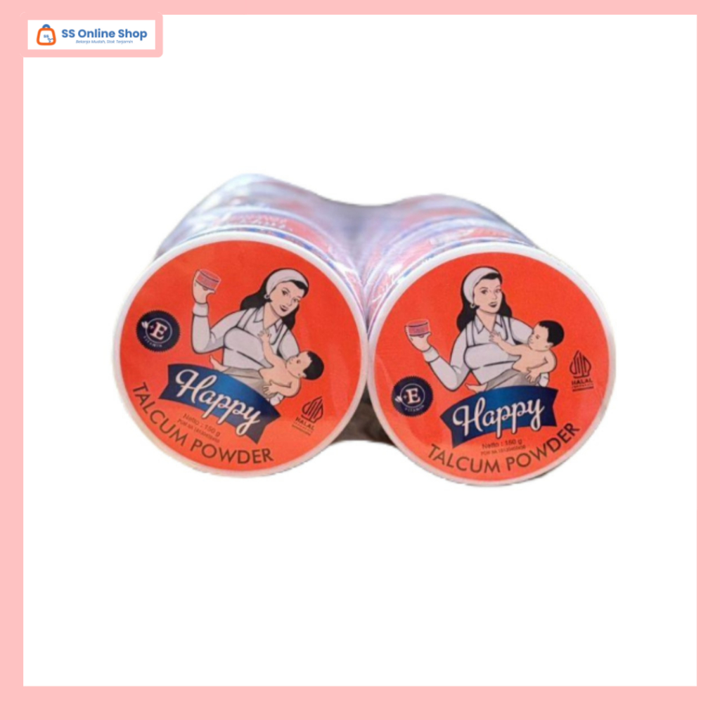 [SS ONLINE 100% ORI PCS] HAPPY Bedak Talcum 150gr – Bedak Bayi & Dewasa Lembut Wangi