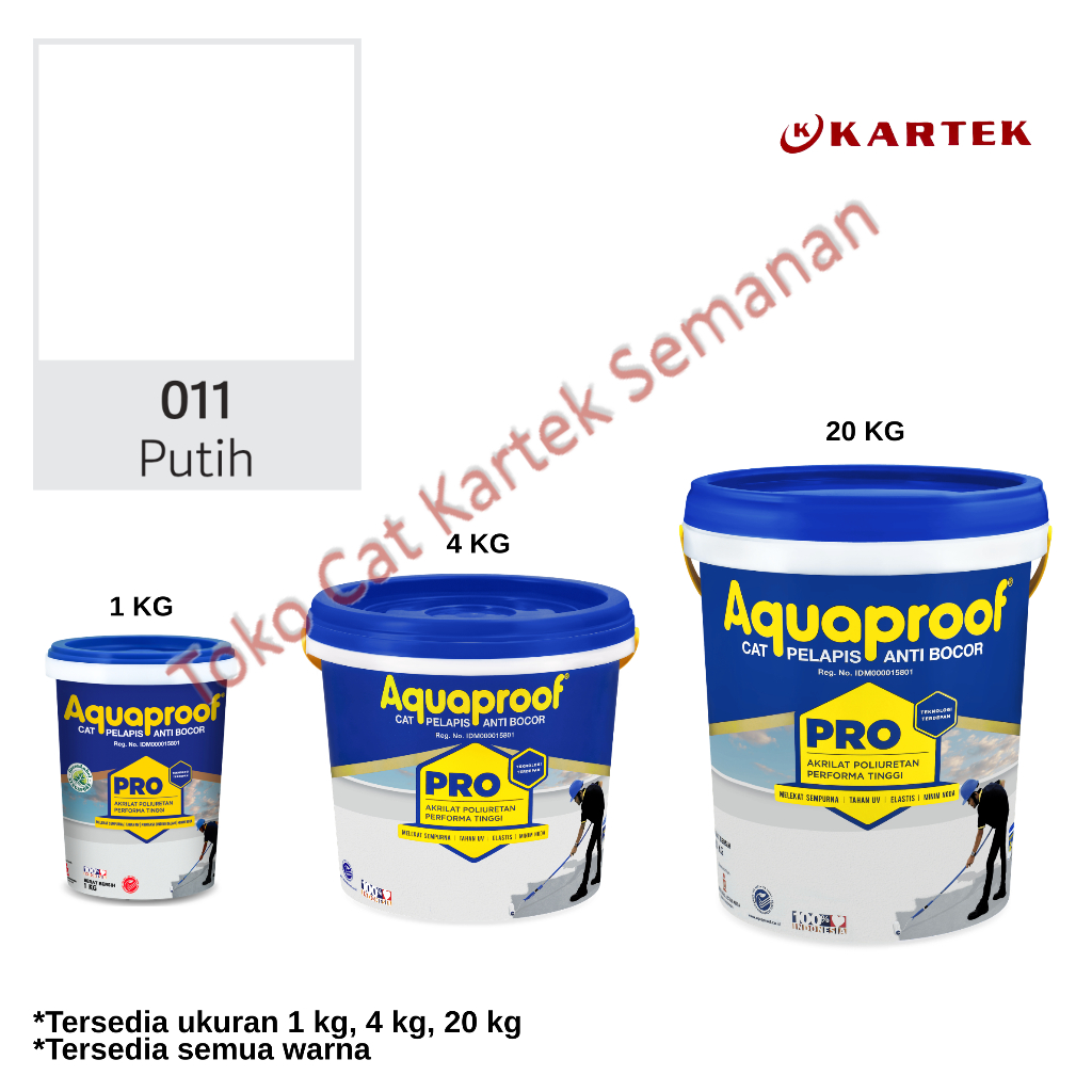 Aquaproof PRO Cat Pelapis Anti Bocor Premium – Waterproofing Atap & Tembok 20kg – Putih 011 waterpro