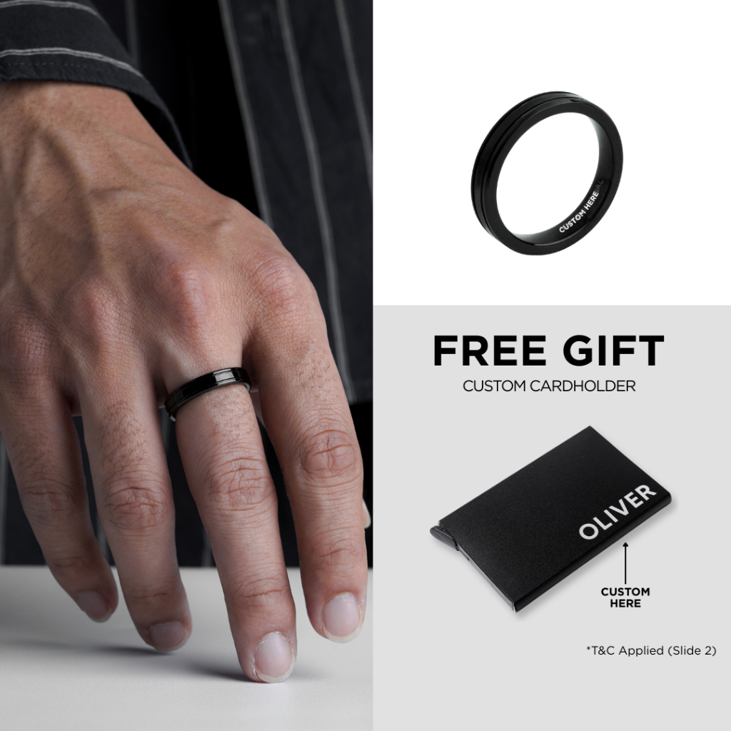 Kuze Original Cincin Tungsten Anti Gores & Anti Karat Stylish Minimalis - Nelson Ring
