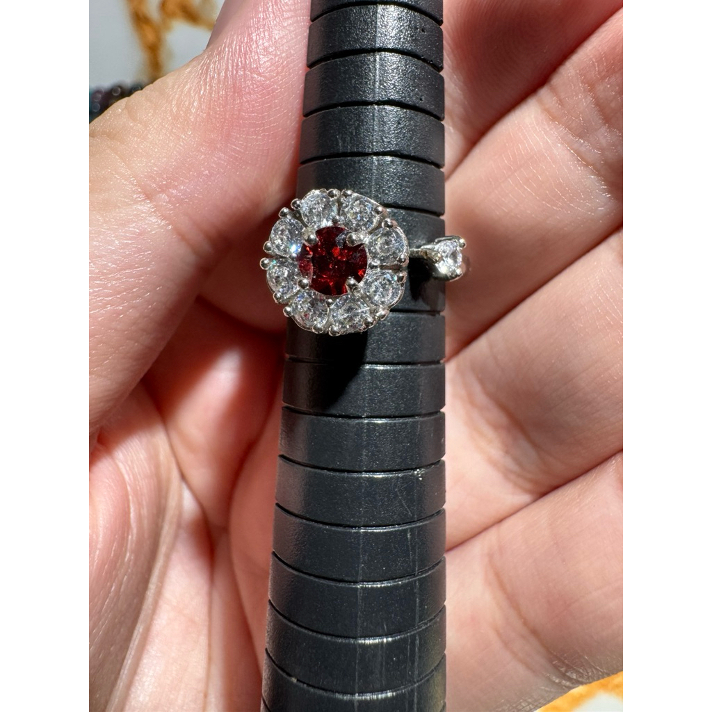 Cincin cooper Red Garnet