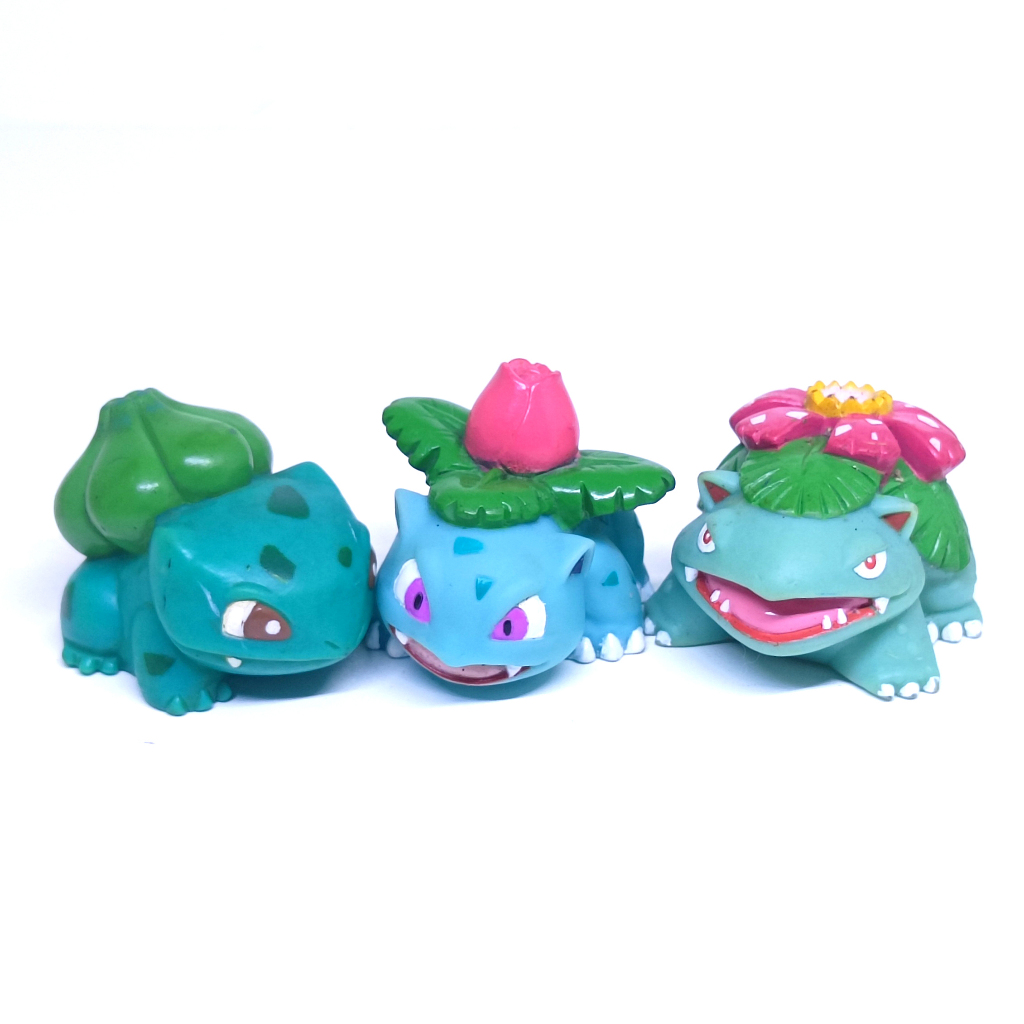Pokemon BANDAI Kids Figure Set - Bulbasaur, Ivysaur & Venusaur (Pajangan / Finger Doll / JP Rare)