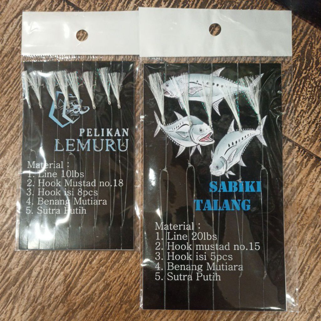 Kail Pancing Kotrex Bulu Sutra Talang Tongkol Sabiki Kotrekan