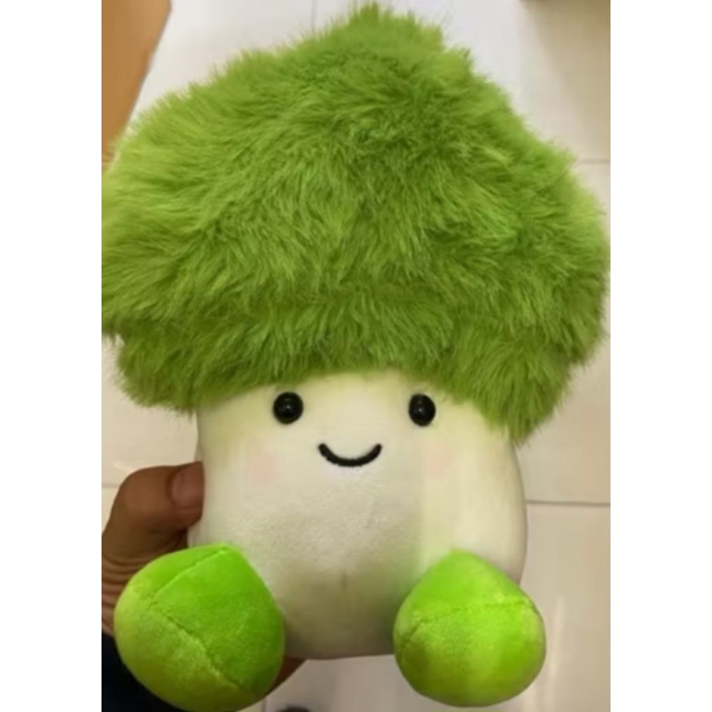 (BONEKA MURAH LUCU) BONEKA SAYUR BROKOLI, BONEKA JAMUR LUCU / Mainan Kado Boneka Import lembut, fluf