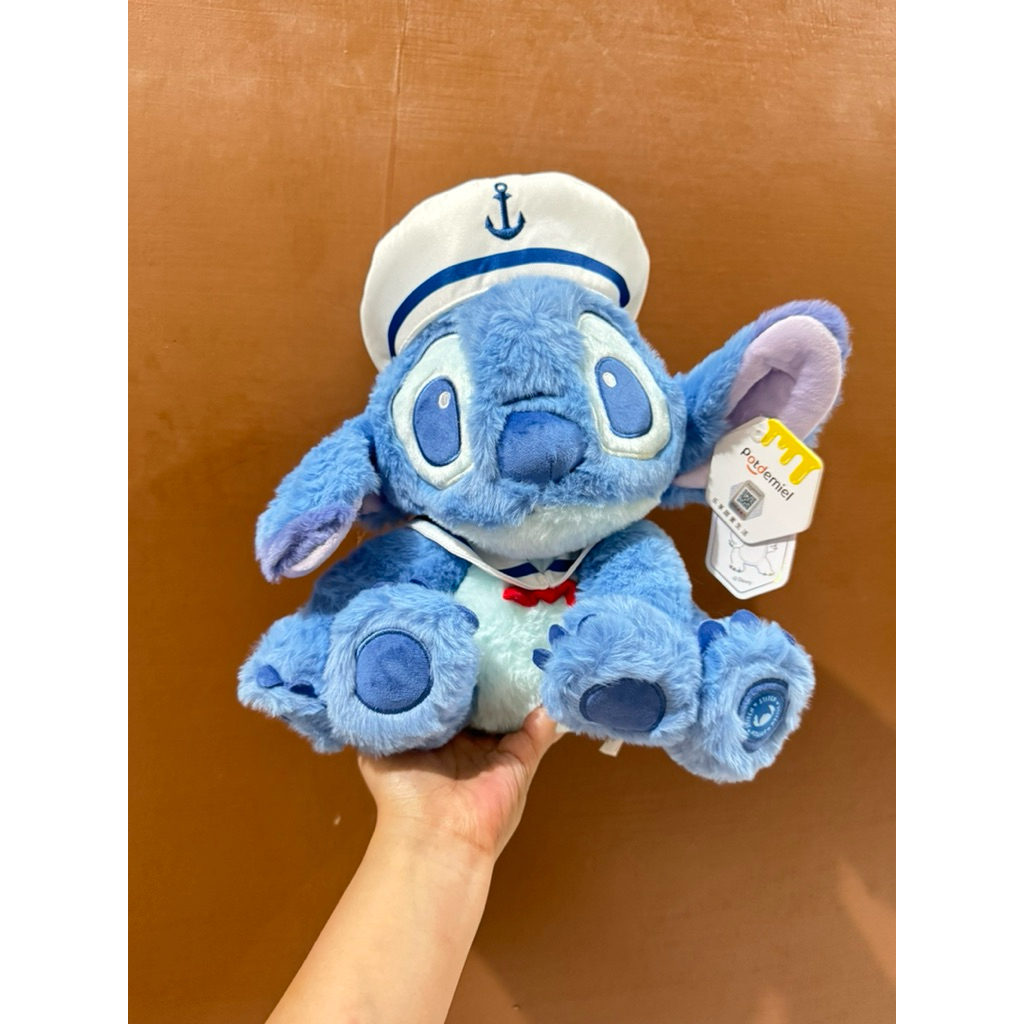 Boneka karakter Stitch Sailor size 28cm Original / Boneka Stitch Kostum Sailor / Boneka Stitch Origi