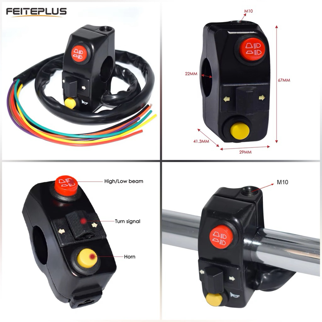 Saklar Holder Kiri 3 Tombol Jauh Dekat Lampu Sen Kiri Kanan Universal Semua Motor KG69