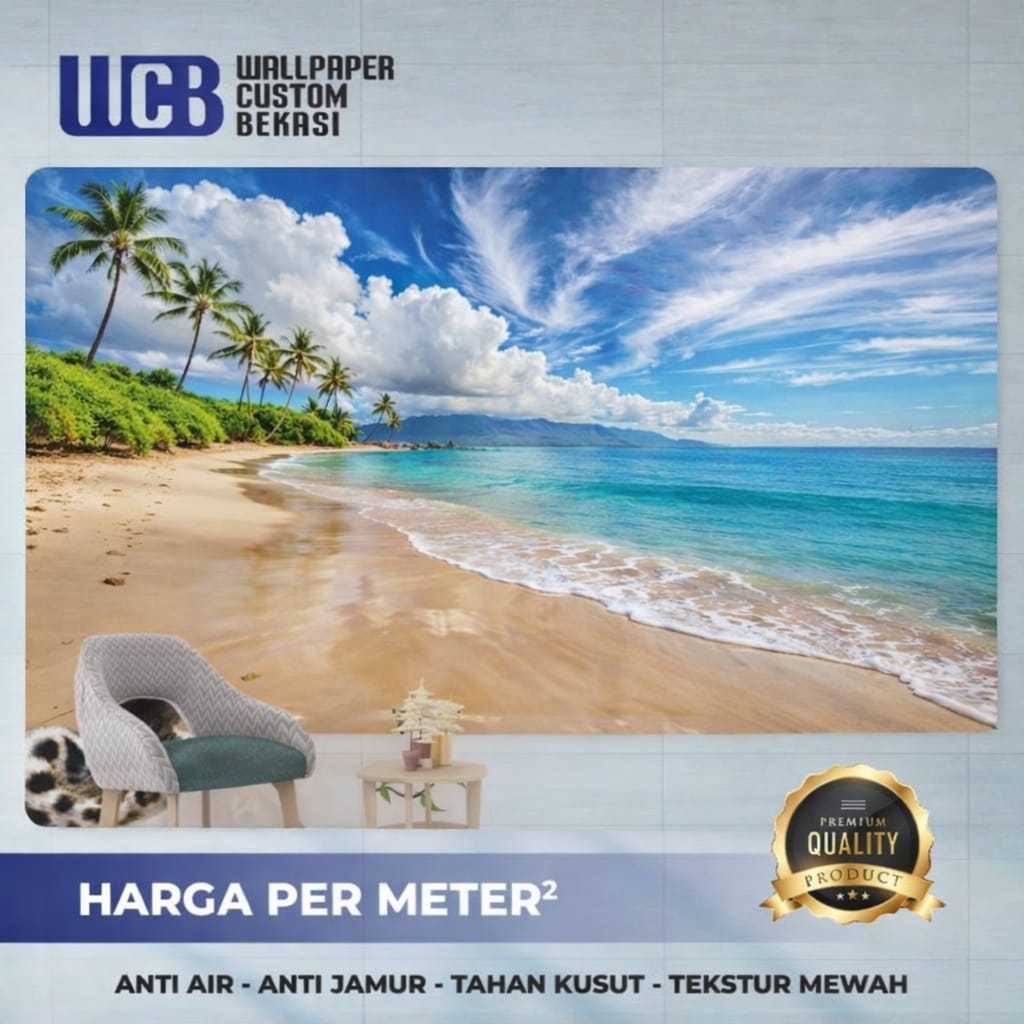 Wallpaper Custom Dinding 3D Pantai Wallpaper Laut Wallpaper Pemandangan Alam
