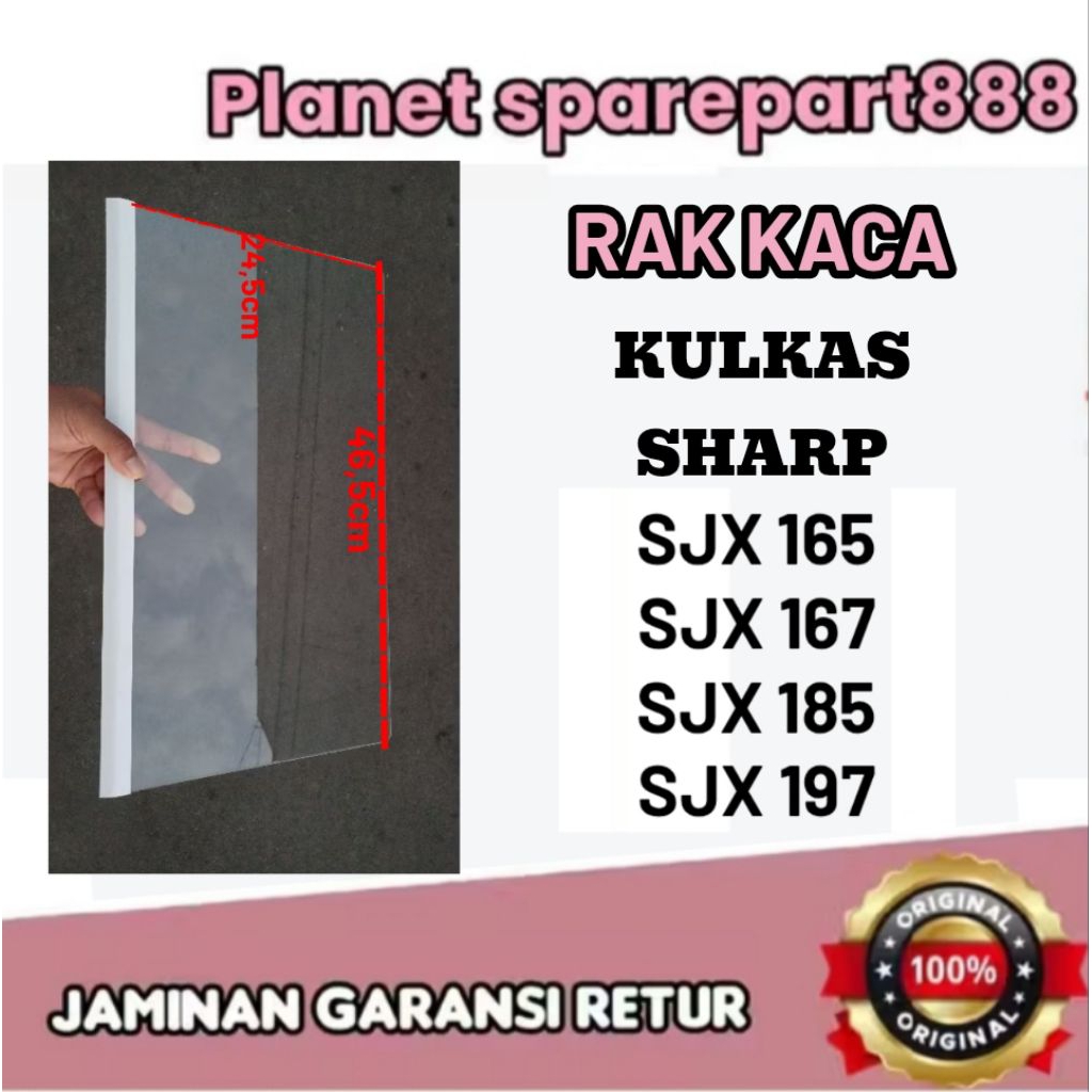 RAK KACA / rak tengah kulkas SHARP SJX 165, SJX 167, SJX 185, SJX 197