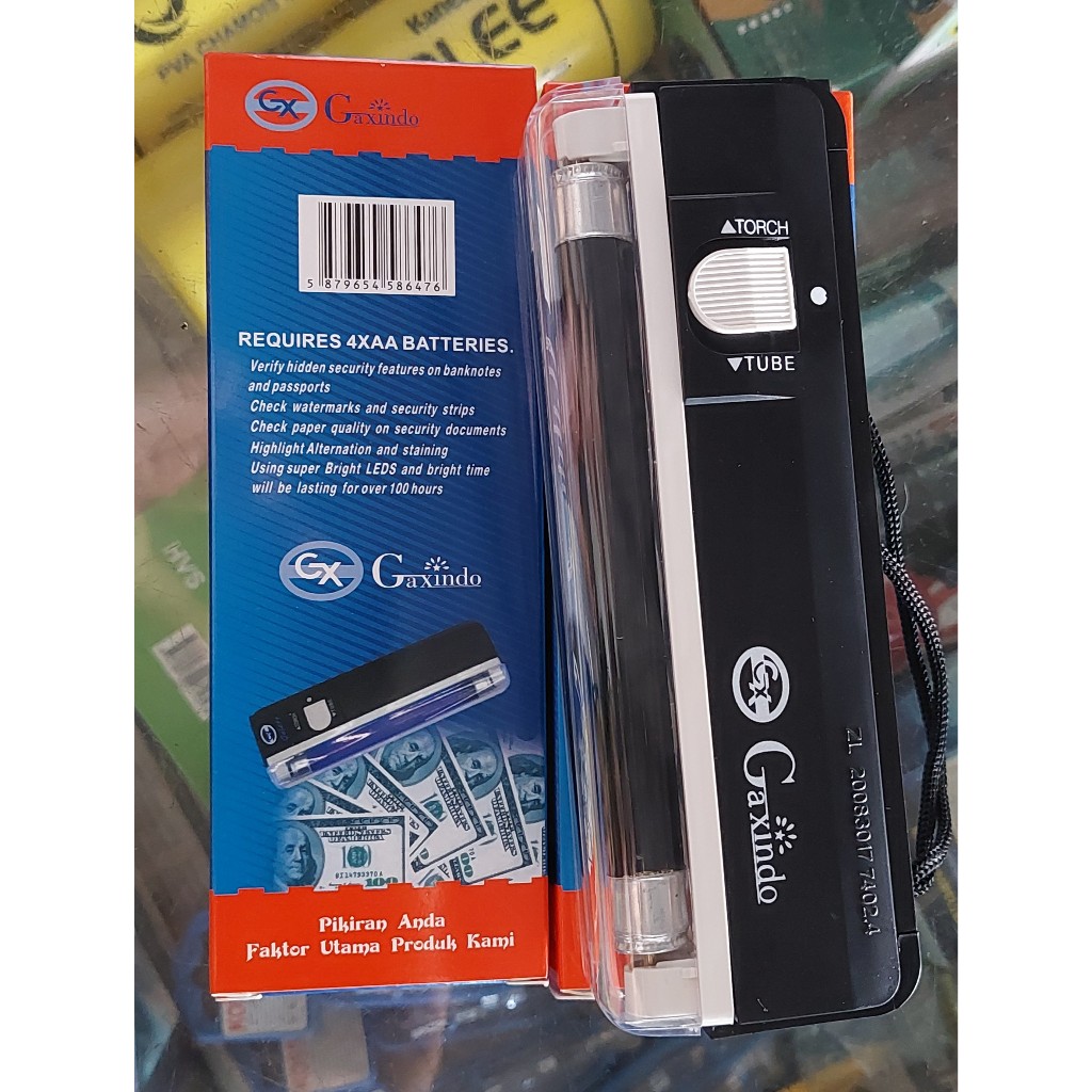 SENTER UV CEK UANG GAXINDO PORTABLE RINGAN