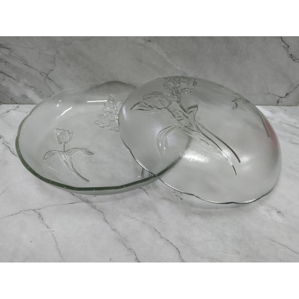 MANGKOK KACA KEDAUNG BUNGA 30 CM / MANGKOK LAUK / MANGKOK SUP - KEDAUNG