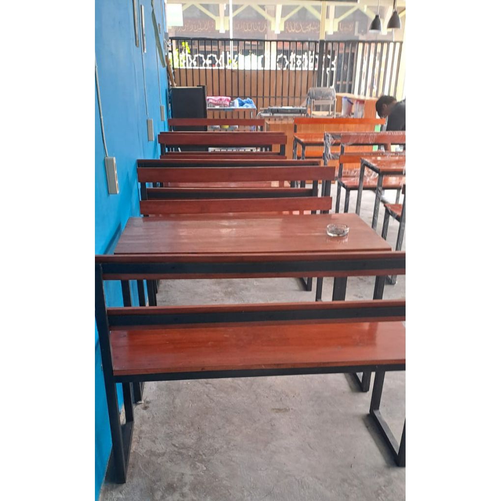 Meja Kursi Sandaran | Set Meja Kursi Besi Hollow | 1 Set Meja Kursi Sender | Meja Kursi Sandar | Mej