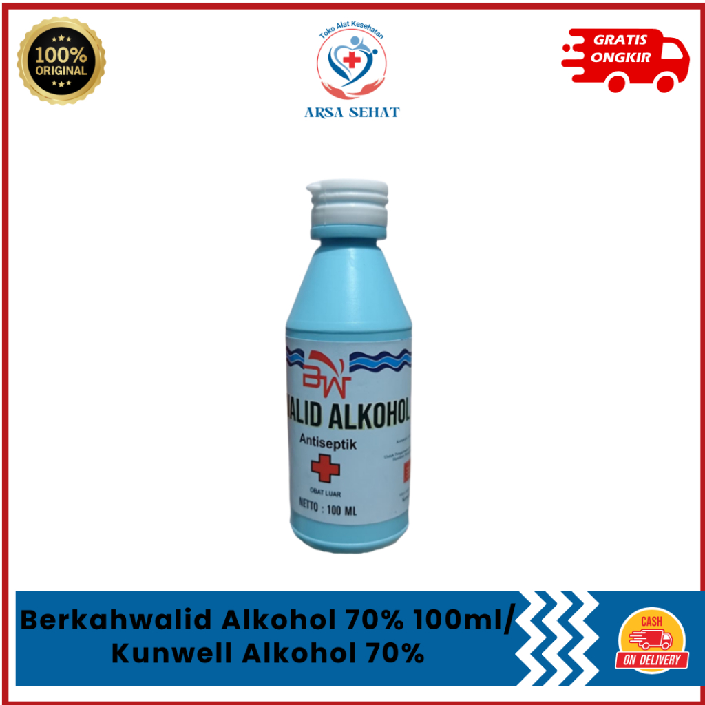 Berkahwalid Alkohol 70% 100ml/ Kunwell Alkohol 70%
