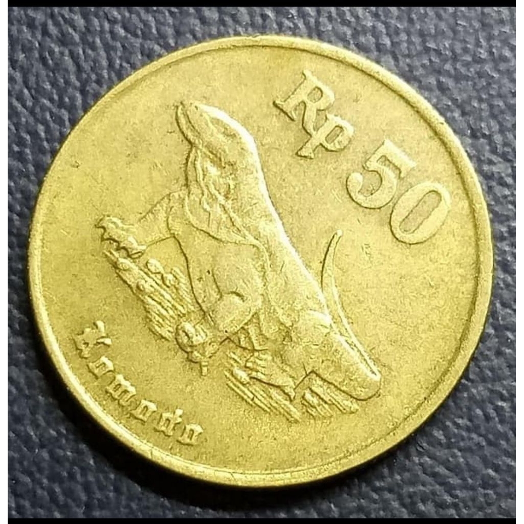 50 Rupiah tahun 1971 Burung Cendrawasih Asli Koin Rp 50 Komodo 1991-1998 Mahar Koleksi Uang Logam Co