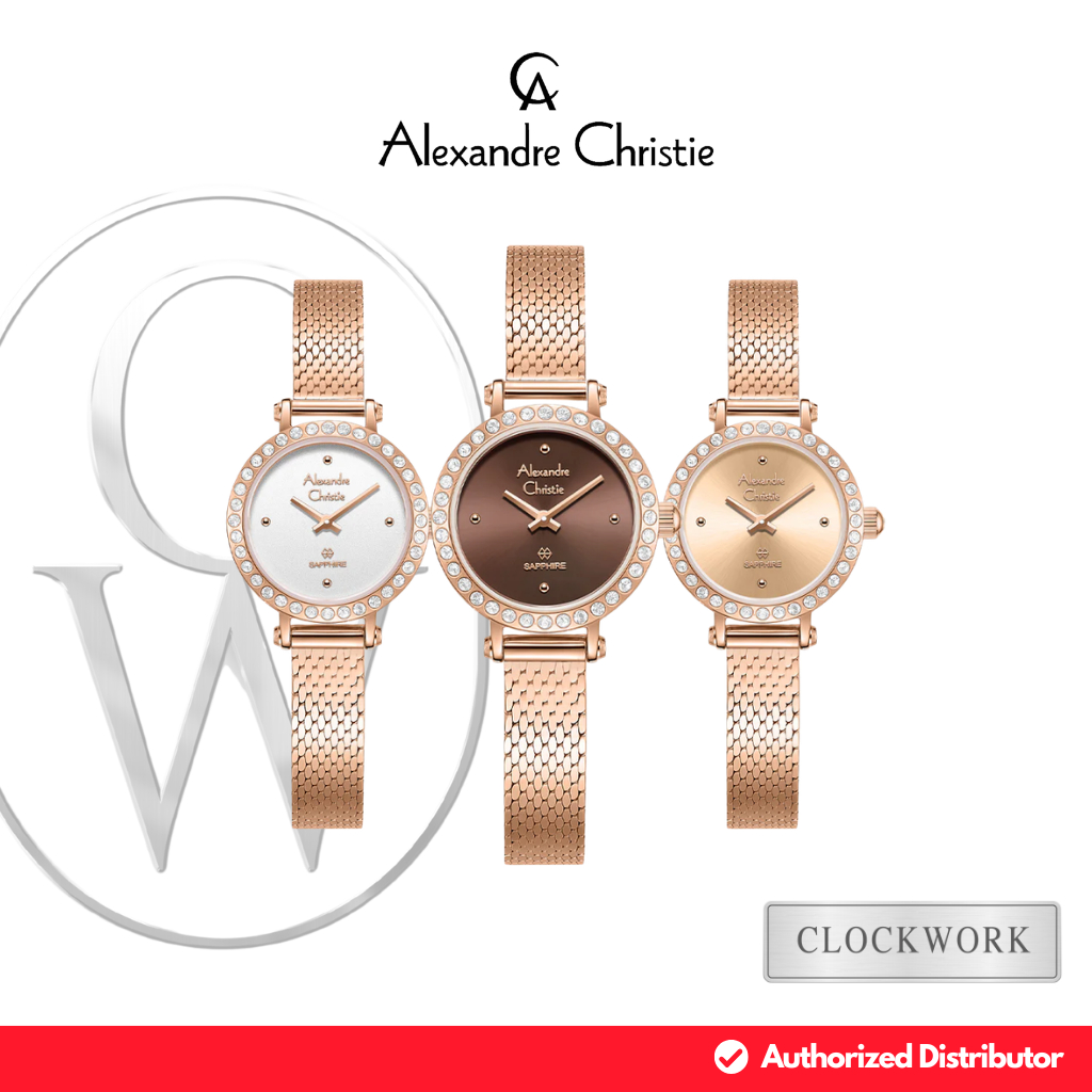 Jam Tangan Wanita Alexandre Christie Passion AC 2B76 LHB Rantai Pasir / Mesh Strap Simple