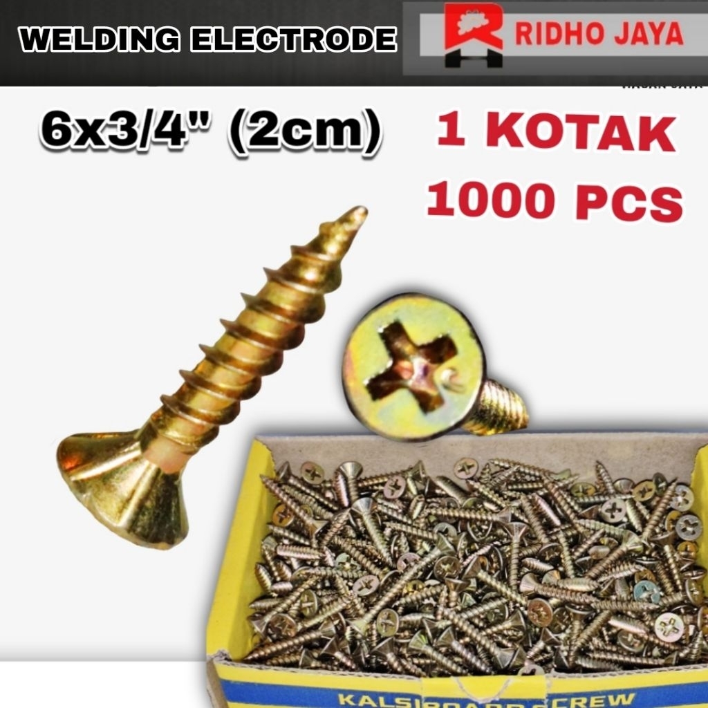 [Per 1000 PCS] Sekrup GRC Kalsiboard / Sekrup Gipsum / Sekrup Kuning GRC Kalsi Calciboard 3/4"