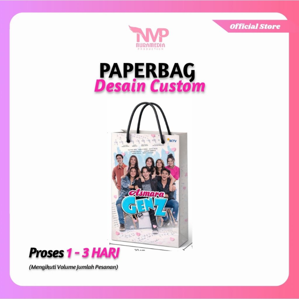 Custom Paper Bag Full Color - Desain Bebas Satuan & Grosir