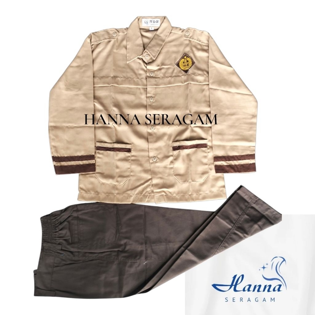 Stelan baju Pramuka siaga lengan panjang dan celana pramuka panjang/SD/MI/TK/SERAGAM SEKOLAH