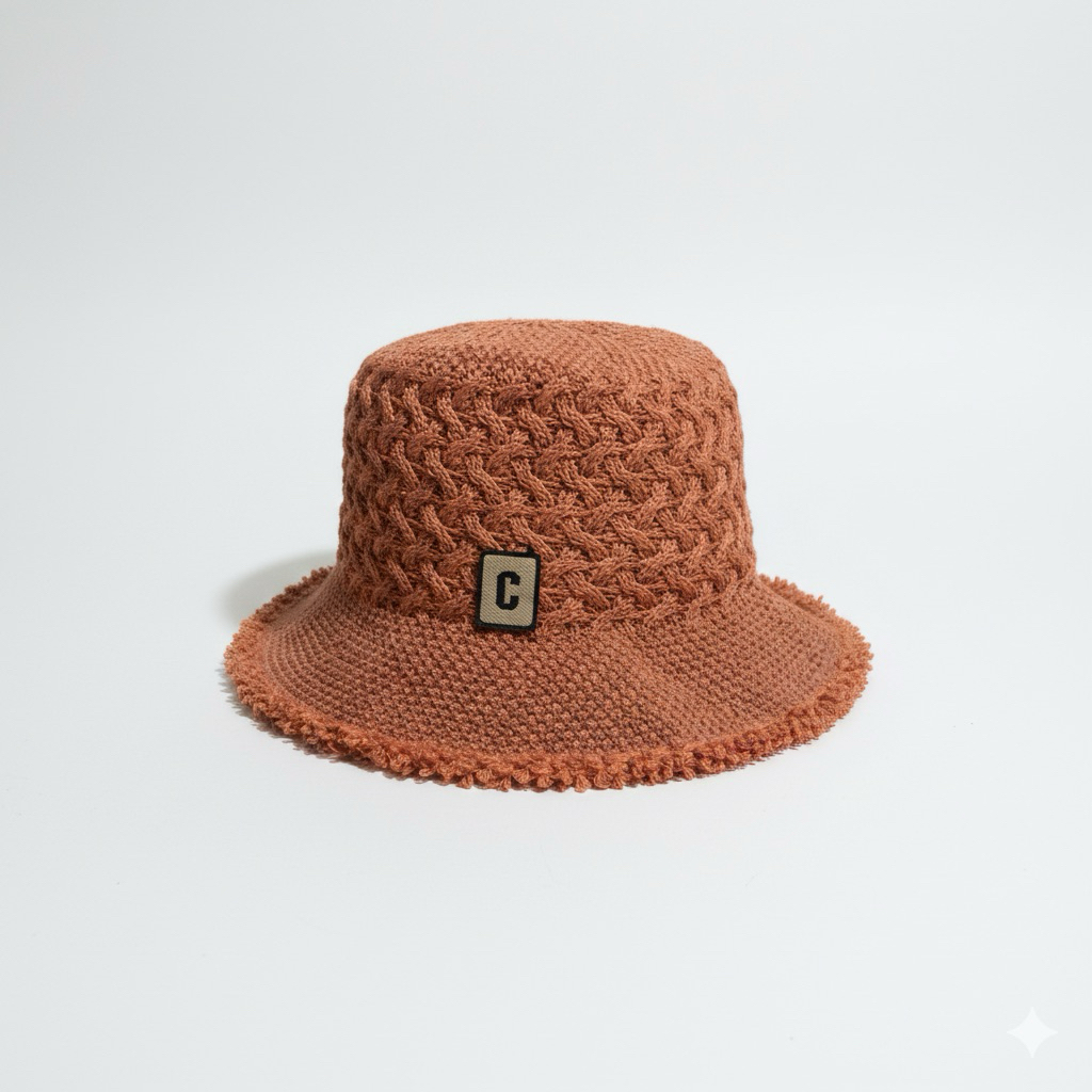 Knit Bucket Hat Topi Second