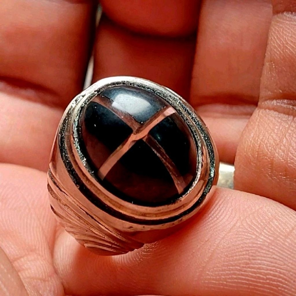 Cincin batu kelor tapak jalak kristal tembus