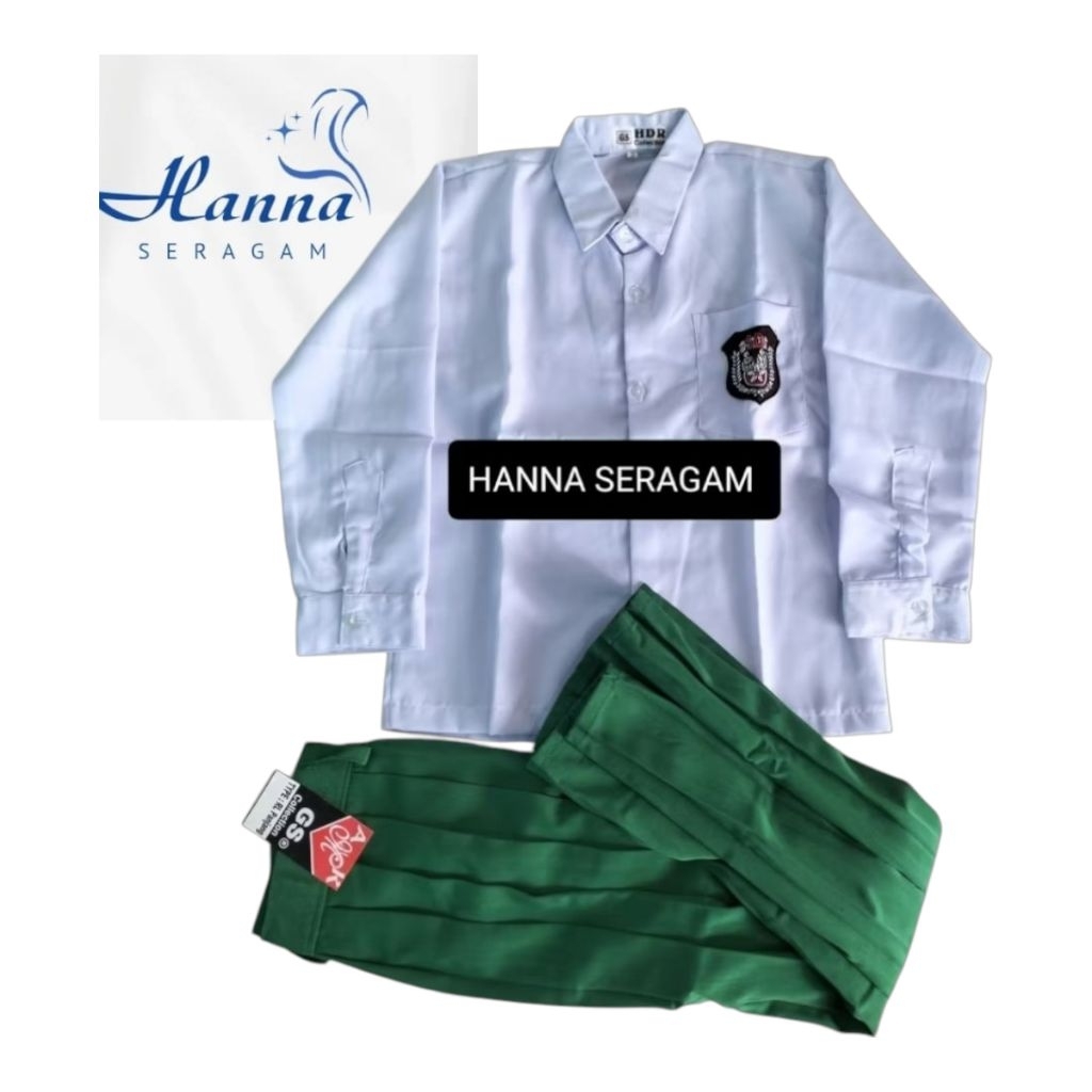 Setelan Rok Hijau putih Seragam sekolah untuk SD/MI/TK