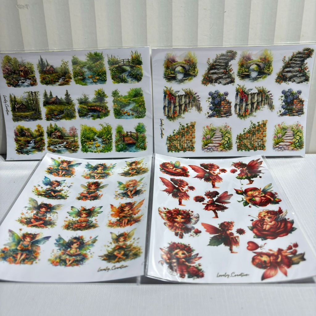 {LC1018} STICKER SHEET VINTAGE FANTASY JOURNAL SCARPBOOK | STICKER VINTAGE