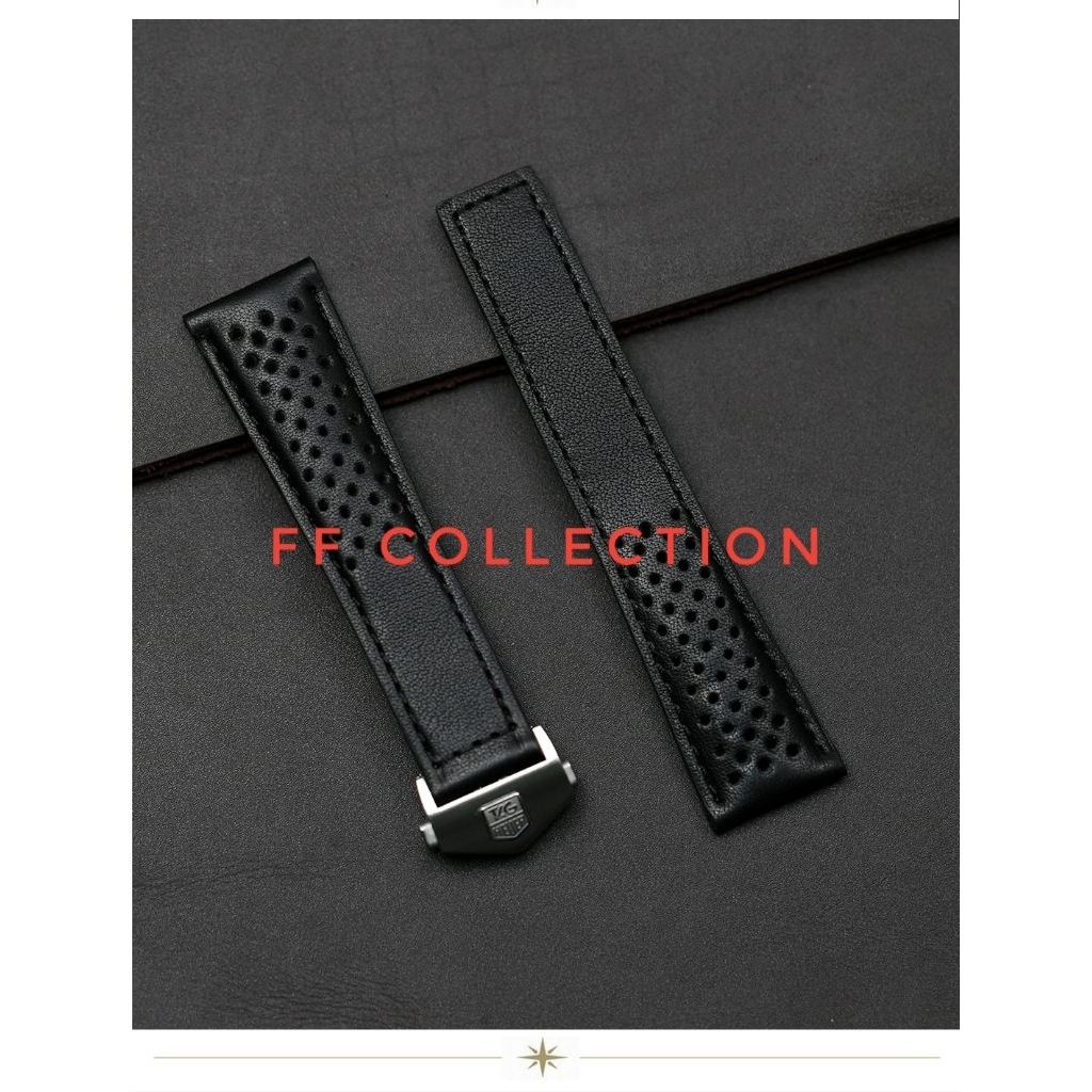 FF Strap TALI JAM TANGAN 20mm 22mm 24mm for TAG for HEUER CARERA AQUARACER Genuine Cowhide Leather S