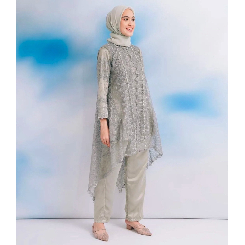 SEWA ONE SET | SEWA ATASAN ZORA SET Hijau Sage | Kebaya Payet | Kondangan & Lamaran | Lebaran
