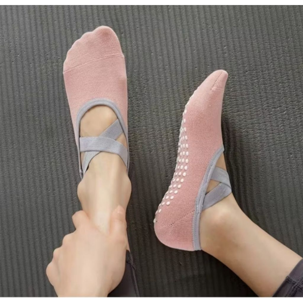 YogaSocksPilatesBalletBarreGymAntiSlipCewek