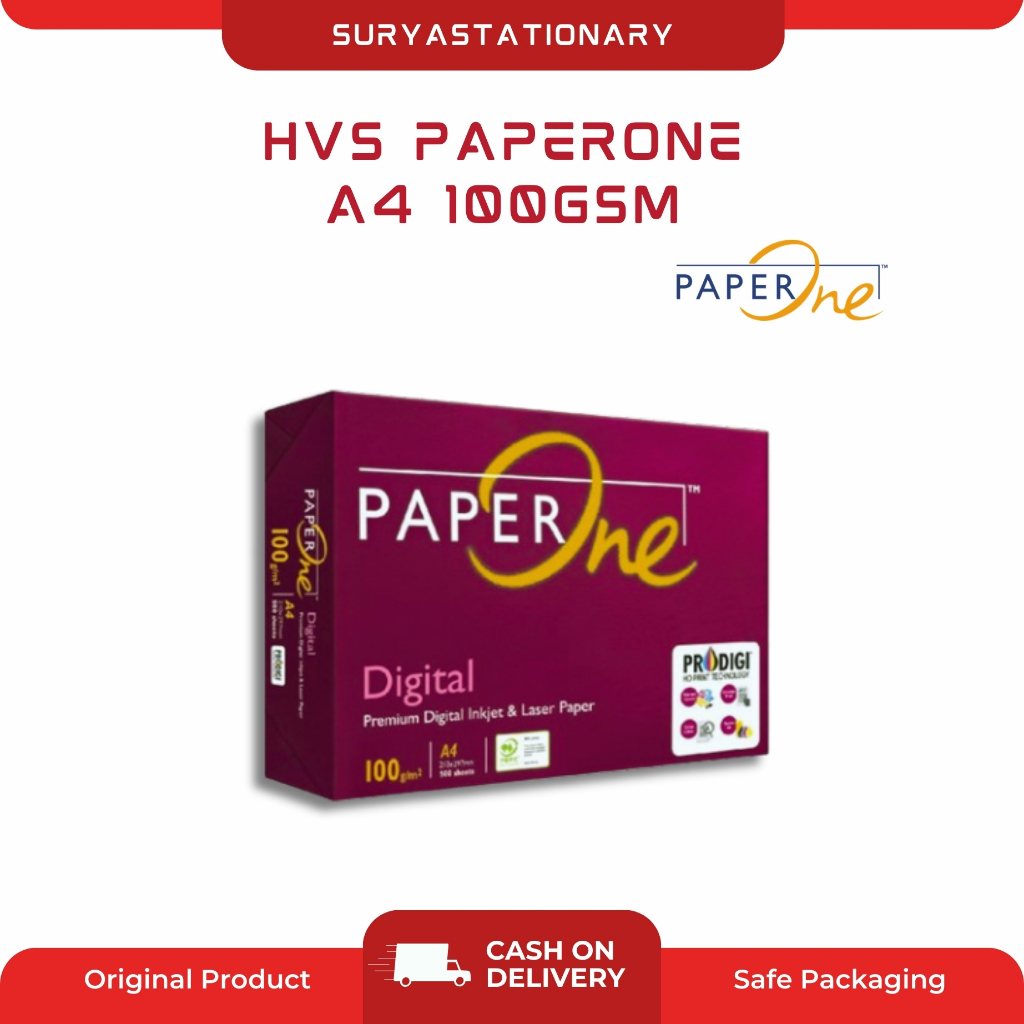 PAPER ONE HVS A4 / KERTAS HVS PAPER ONE 100gsm / KERTAS HVS