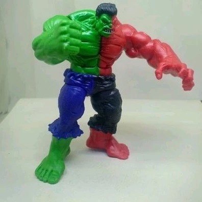 Mainan Action Figure Avenger Hulk Merah Hijau PVC 12cm