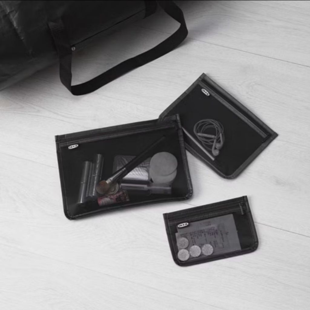 IKEA DOMPET POUCH BRODERLIG 3PCS