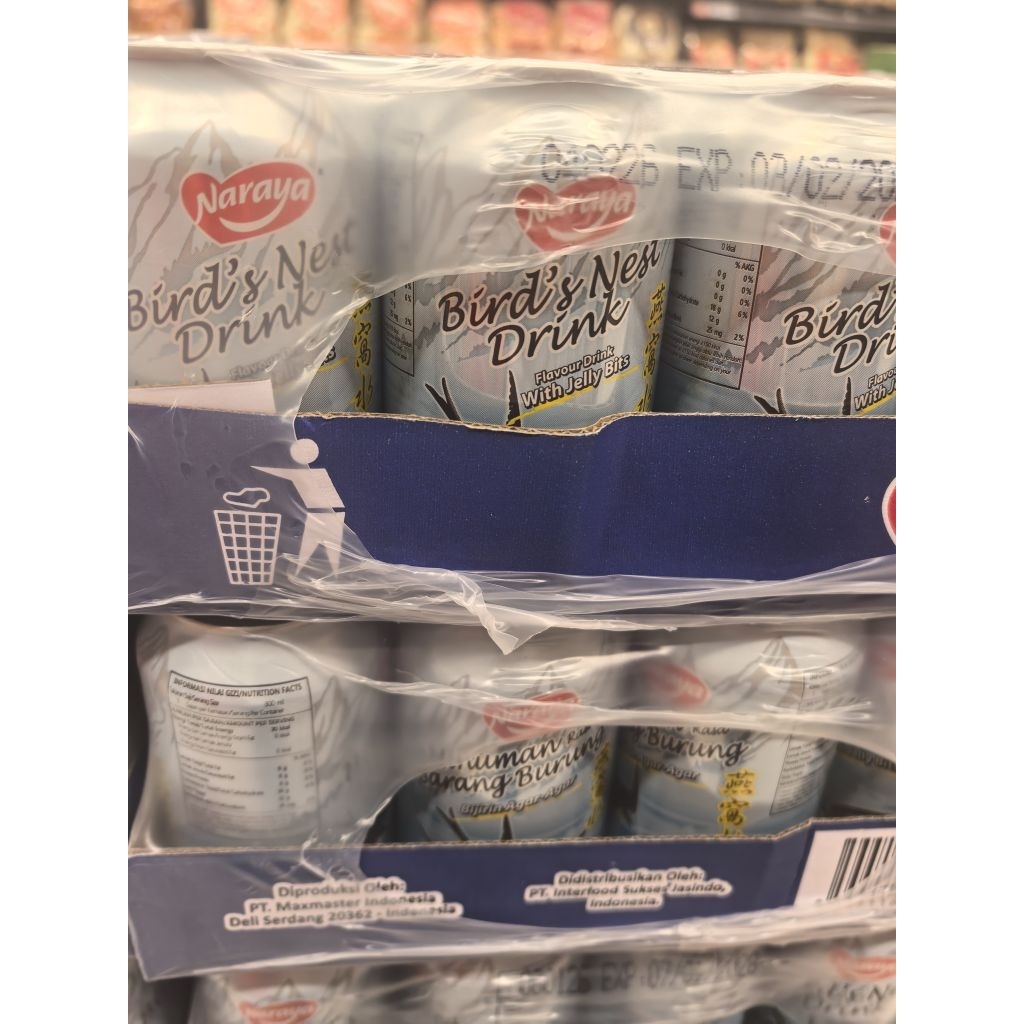24PC NARAYA BIRD'S NEST DRINK. MINUMAN SARANG BURUNG WALLET KALENG. MINUMAN BIRD NEST KALENG.