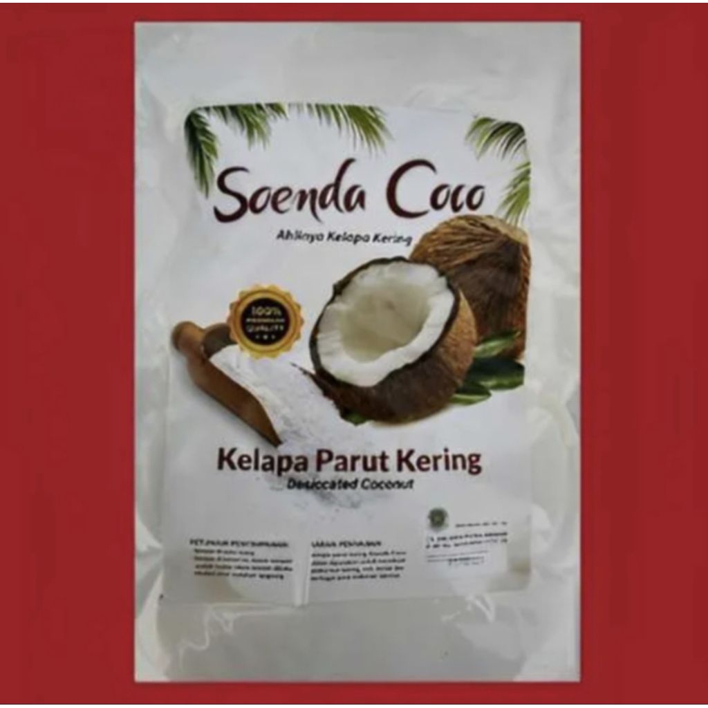 KELAPA PARUT KERING SOENDA COCO 1KG Kelapa Parut Kering  | Desiccated Coconut Halus untuk Kue Roti D