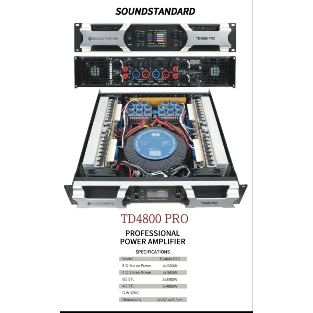 POWER 4 CHANNEL SOUNDSTANDARD TD4800PRO POWER 4 CHANNEL TD 4800 PRO