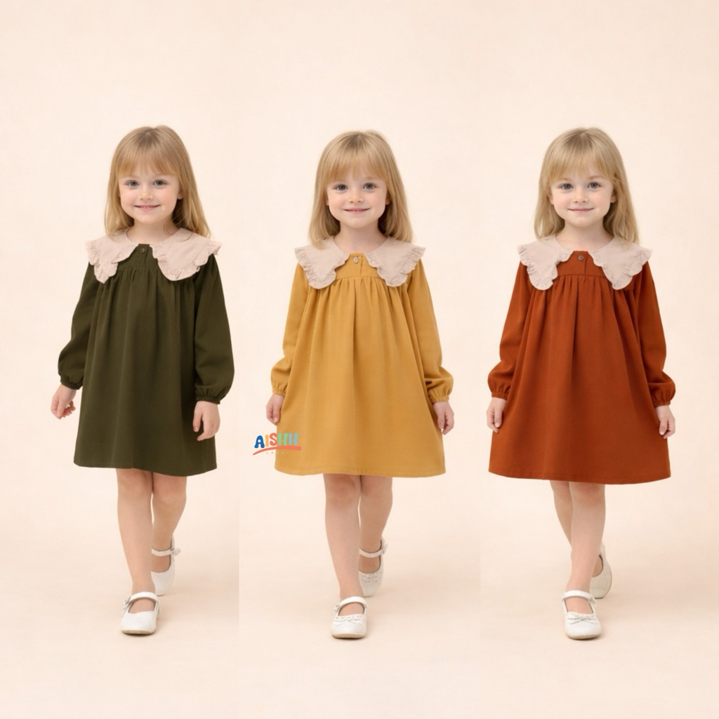 midi dress anak perempuan usia 0-6 tahun - 0 1 2 3 4 5 6 tahun - long tunik dress gamis anak bayi ba