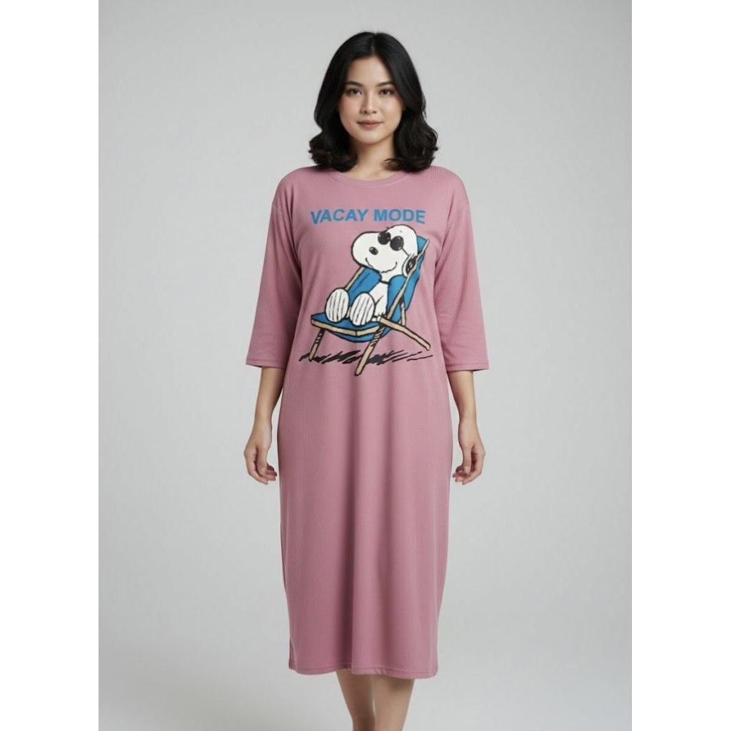 ELDA LABEL Original MIDI Dress Tangan 7/8/Daster ELDA