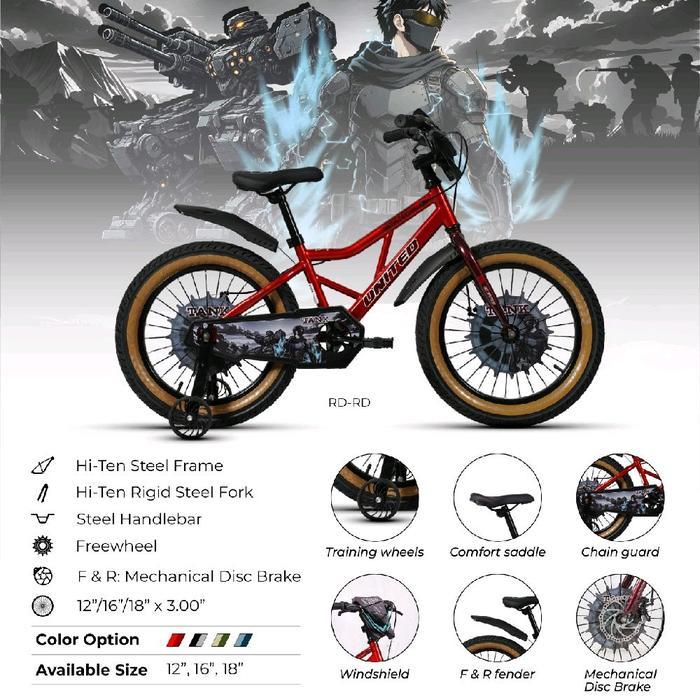 SEPEDA ANAK LAKI LAKI BMX 12 UNITED TANK REM CAKRAM SEPEDA BMX 12 INCH