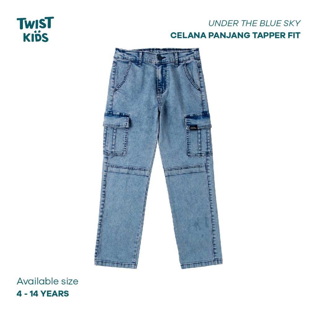 Twist Kids - Louis C Under The Blue Sky Celana Cargo Jeans Denim Anak Laki Laki 4-14 Tahun