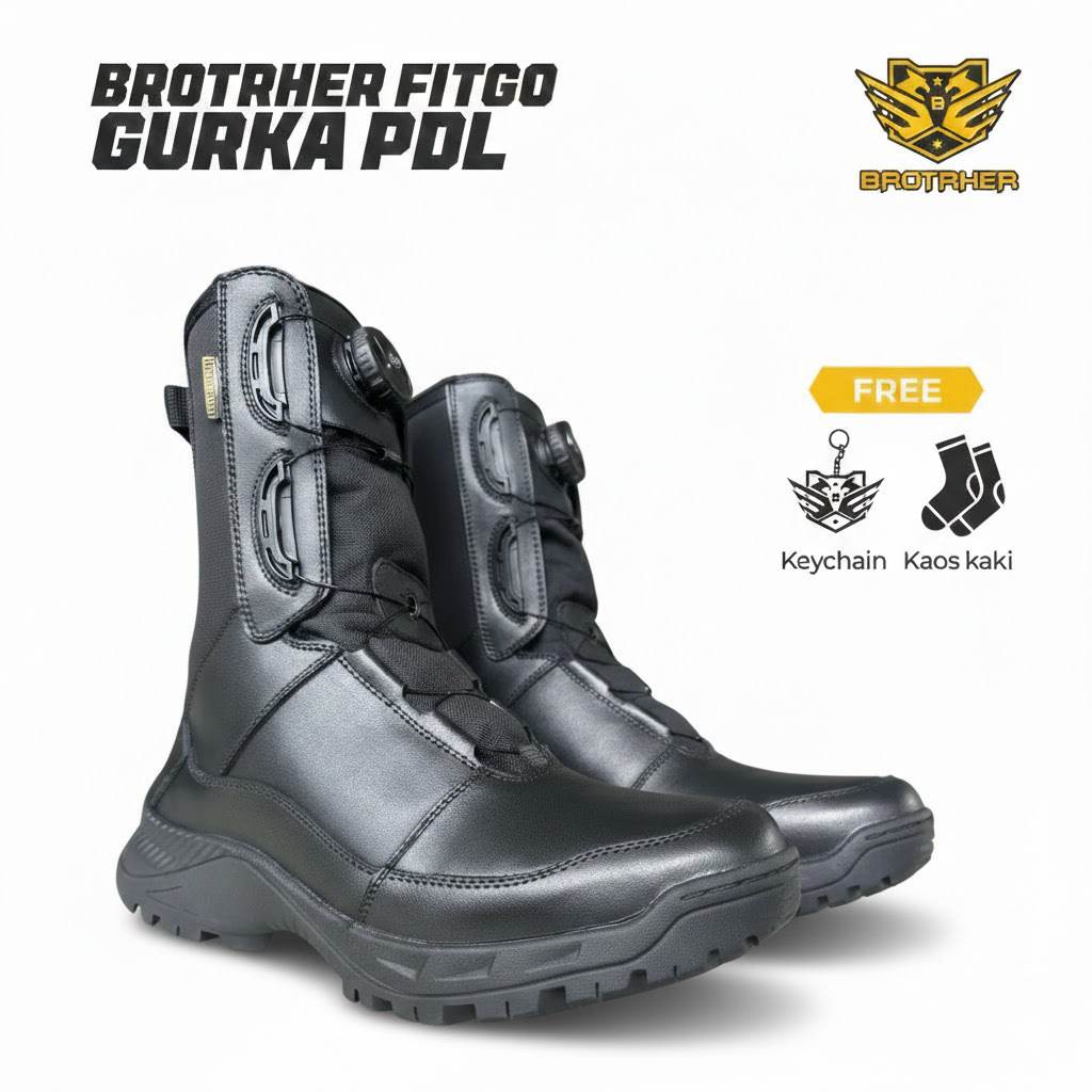 Brotrher Fitgo GURKA PDL Sepatu PDL Tali Putar kulit asli