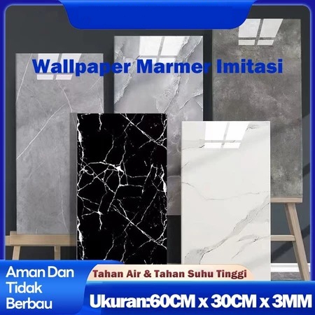 Wallpaper Vinyl Marmer 30x60cm / Dinding Tempel Aesthetic / Sticker Dinding Vinyl / Vinyl Marble Din